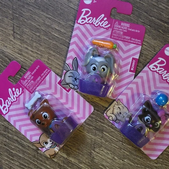BARBIE Set of 3 Barbie pets - Picture 4 of 5